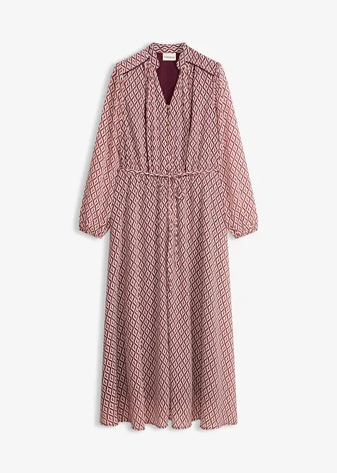 Chiffonkleid mit Kontrast-Pipings, bonprix