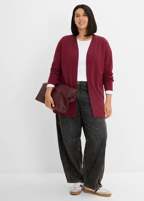 Gilet long en sweat doux, bonprix