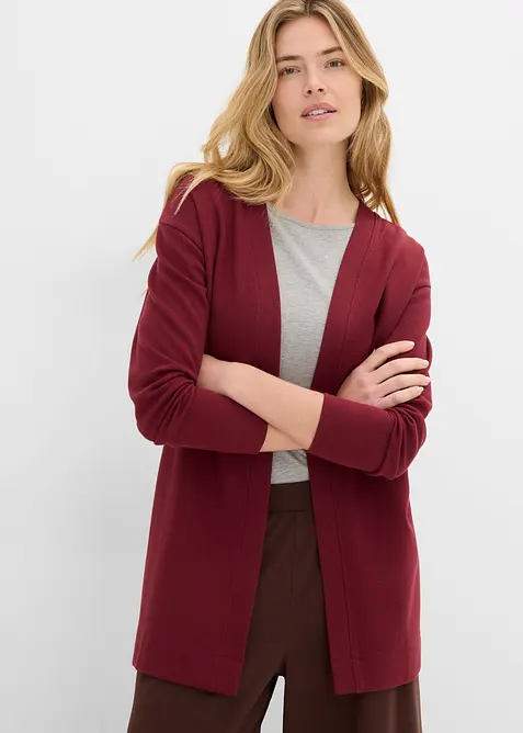 Long-Sweatjacke aus weichem Baumwoll-Mix, bonprix