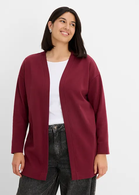 Gilet long en sweat doux, bonprix