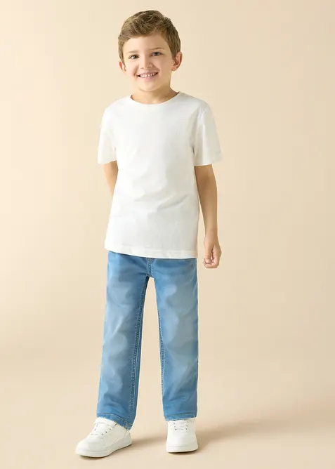 Regular Fit Sweat-Schlupfjeans, Straight, bonprix