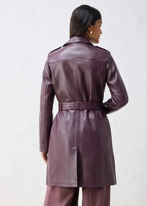 Leder-Trenchcoat aus Lammnappa, bonprix