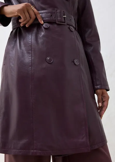Leder-Trenchcoat aus Lammnappa, bonprix