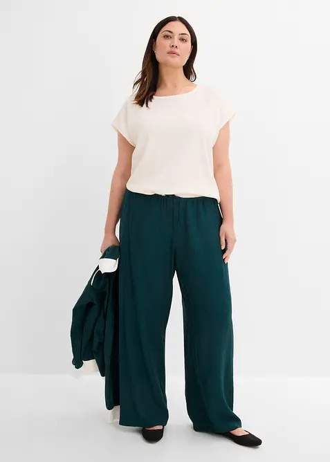 Schlupfhose aus strukturiertem Viskose-Mix, bonprix