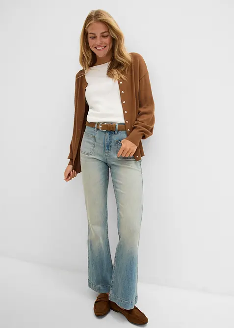 Flared-Jeans Mid Waist, bonprix