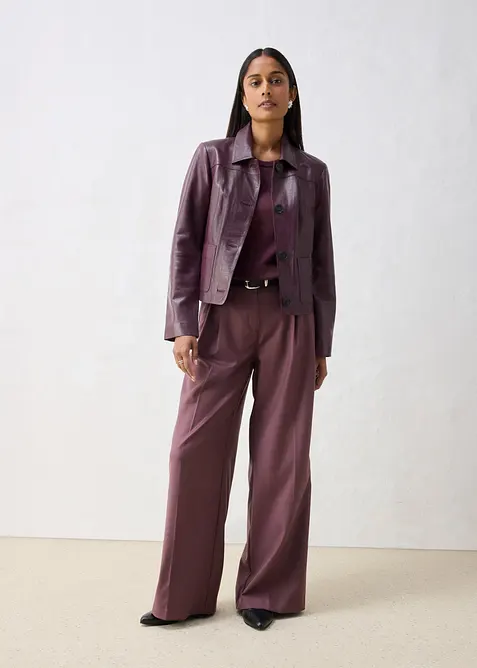 Lederjacke aus softem Lammnappa, bonprix