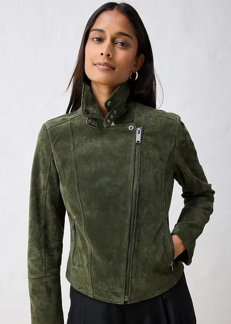 Biker-Velourslederjacke, bonprix