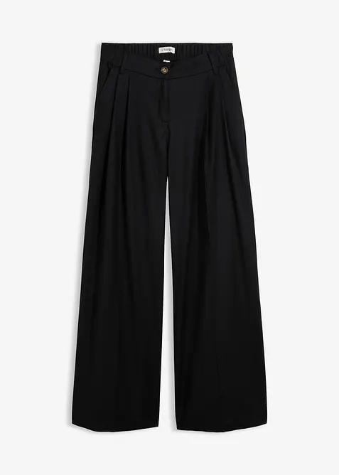 L&auml;ssige Bundfaltenhose aus weichem Woll-Anteil, bonprix