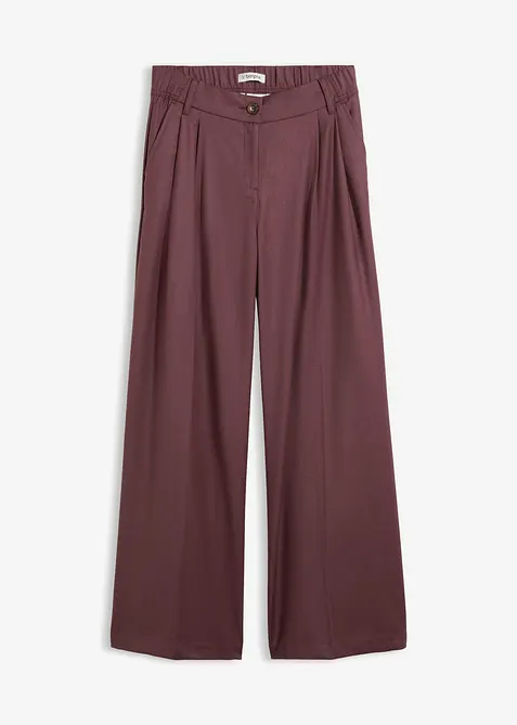 Pantalon doux &agrave; pinces, bonprix