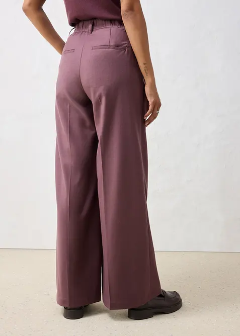 Pantalon doux &agrave; pinces, bonprix