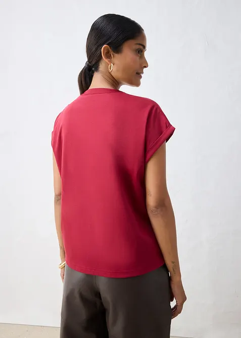 T-shirt doux et lisse en coton et soie, bonprix