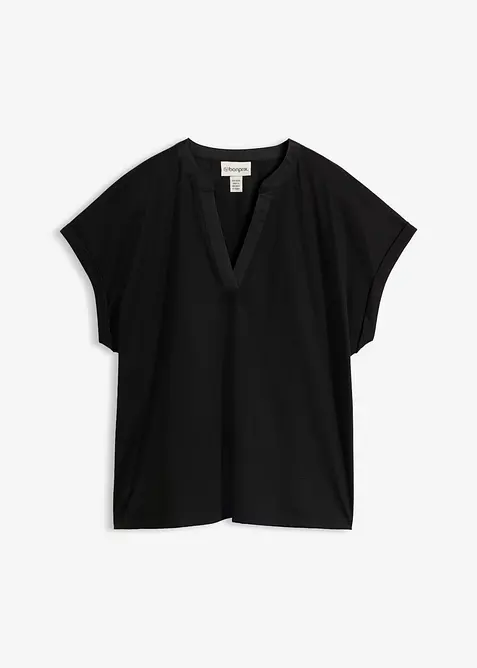 Shirt aus glattem Baumwoll-Seiden-Mix, bonprix