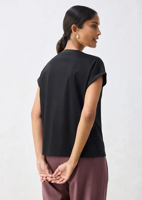 Shirt aus glattem Baumwoll-Seiden-Mix, bonprix