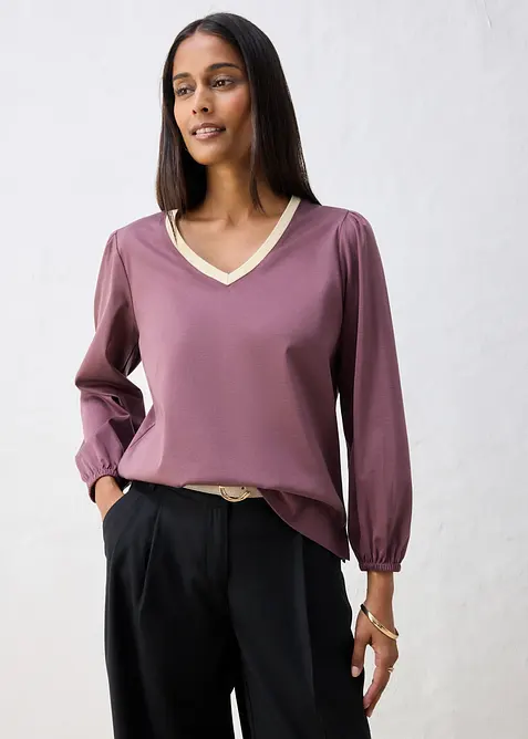 Langarmshirt aus Baumwoll-Seiden-Mix, bonprix