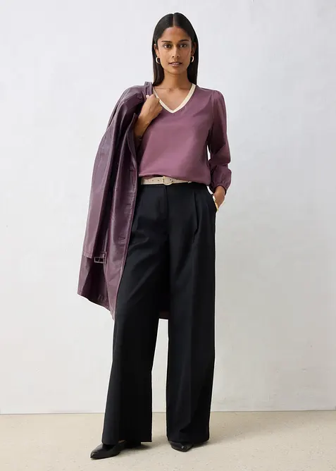 Langarmshirt aus Baumwoll-Seiden-Mix, bonprix