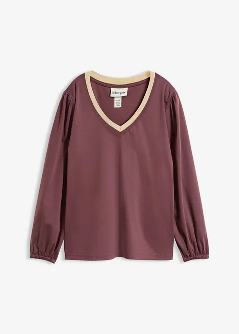 Langarmshirt aus Baumwoll-Seiden-Mix, bonprix