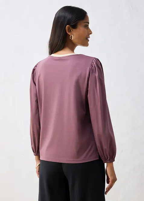 Langarmshirt aus Baumwoll-Seiden-Mix, bonprix