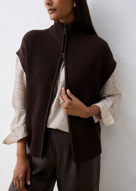 Strick-Weste aus weichem Woll-Mix, bonprix