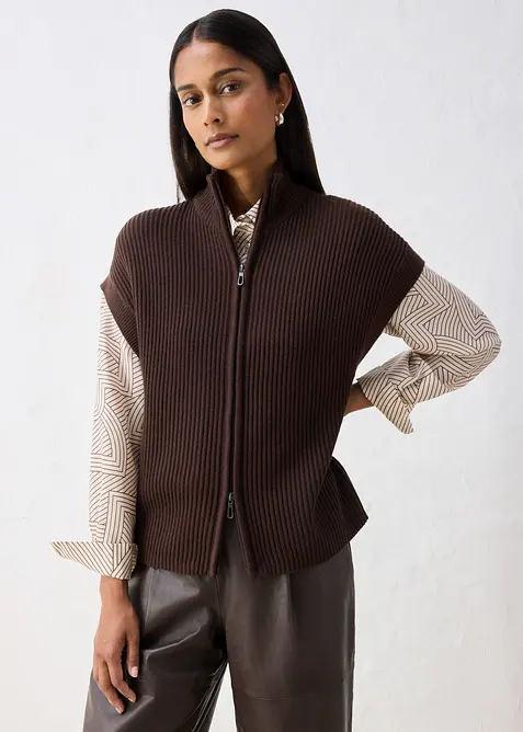 Strick-Weste aus weichem Woll-Mix, bonprix