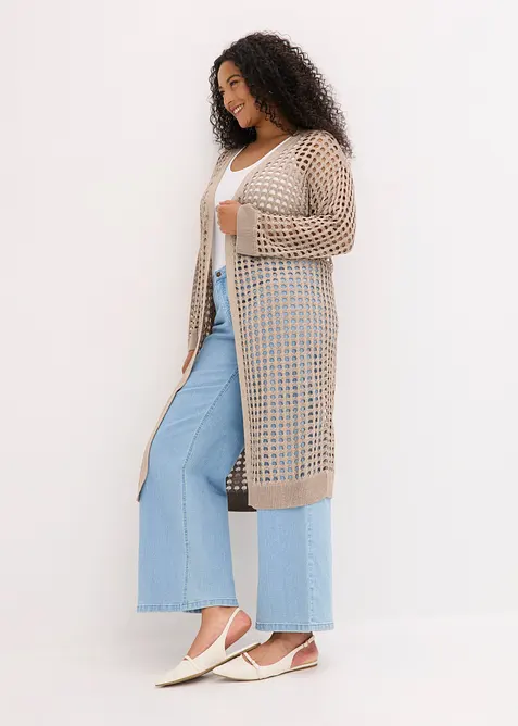 Strickmantel mit Lochstrickmuster, bonprix