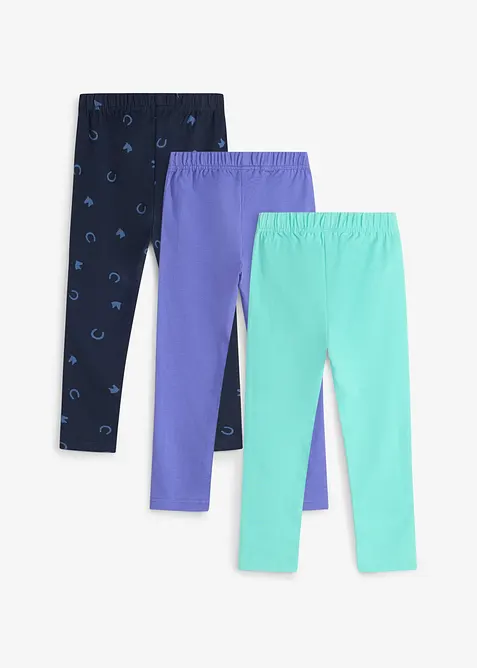Leggings aus elastischem Bio-Baumwoll-Mix (3er Pack), bonprix