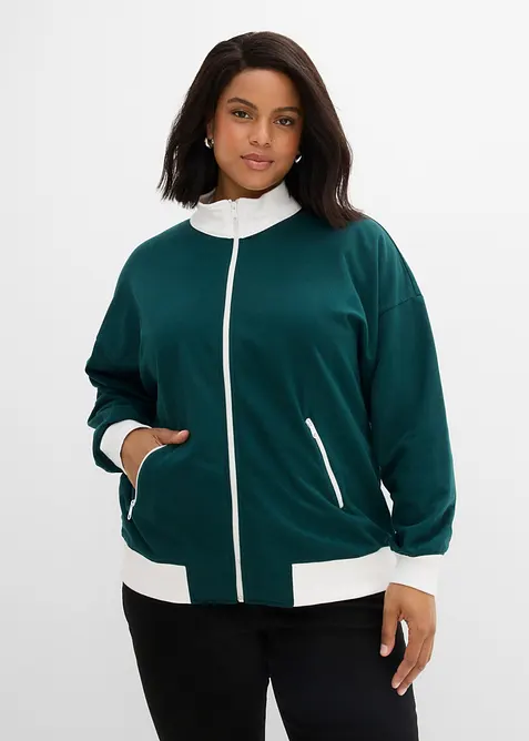 Sweat zipp&eacute; 100% coton, bonprix