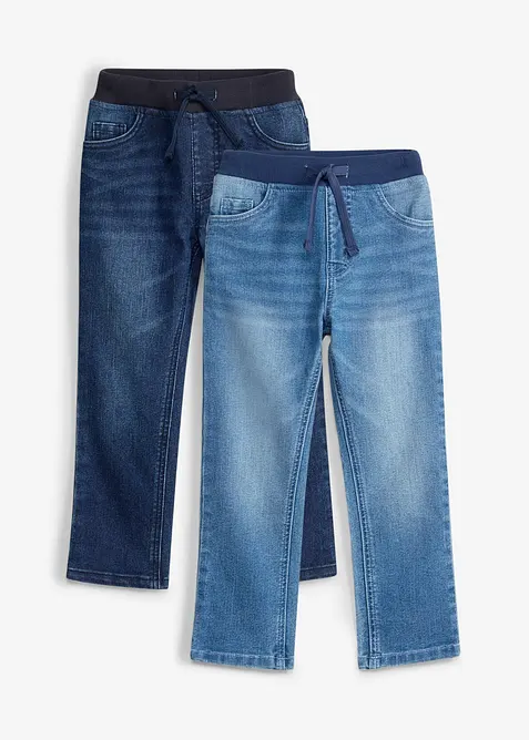 Regular-Fit-Schlupfjeans, Straight (2er Pack), bonprix