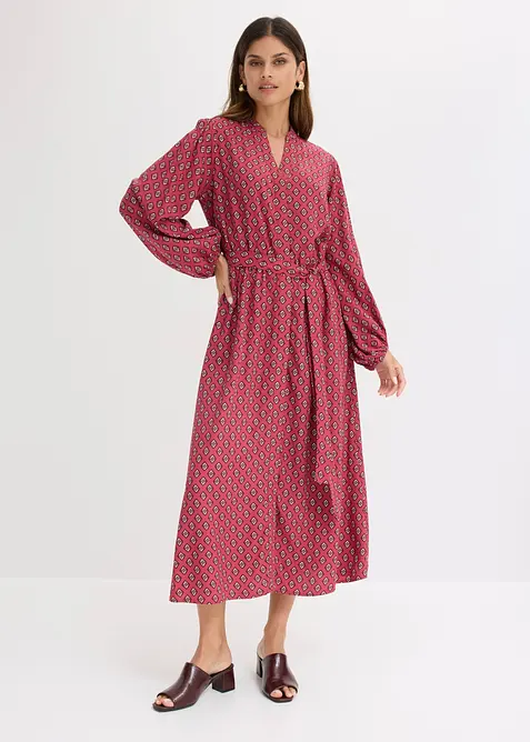 Robe-chemise avec ceinture &agrave; nouer, bonprix