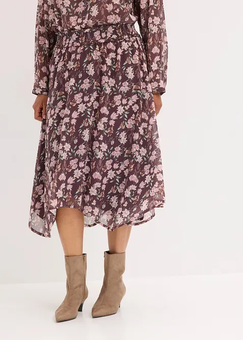 Jupe midi en mousseline, bonprix