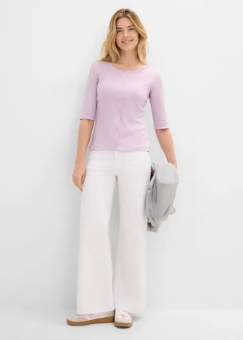 Rippshirt aus Bio-Baumwoll-Mix, bonprix