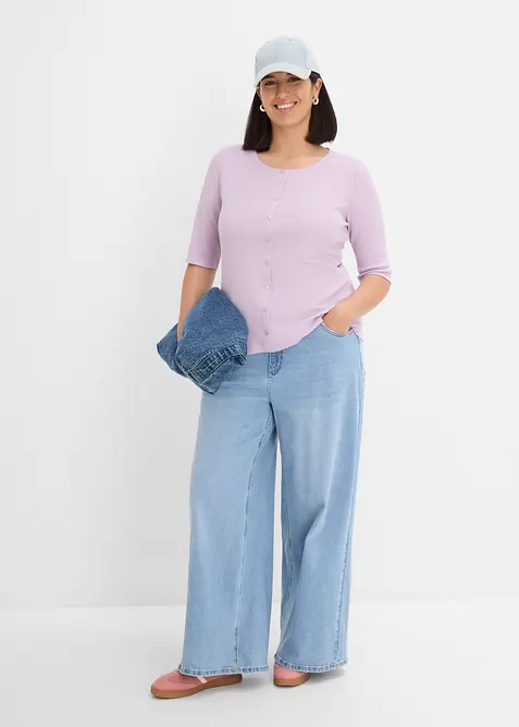 Rippshirt aus Bio-Baumwoll-Mix, bonprix