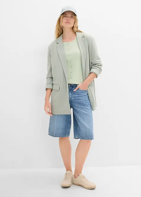 Shirt mit durchgehender Knopfleiste, bonprix