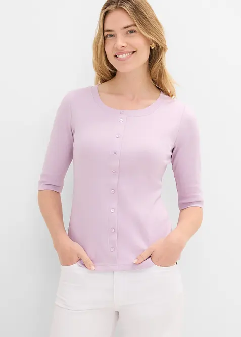 Rippshirt aus Bio-Baumwoll-Mix, bonprix