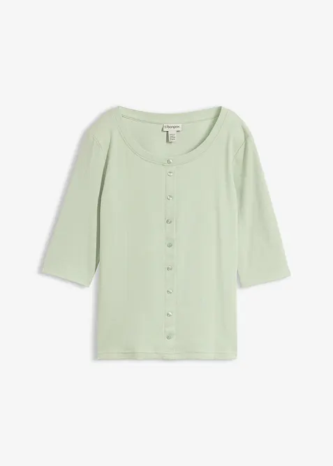 Shirt mit durchgehender Knopfleiste, bonprix