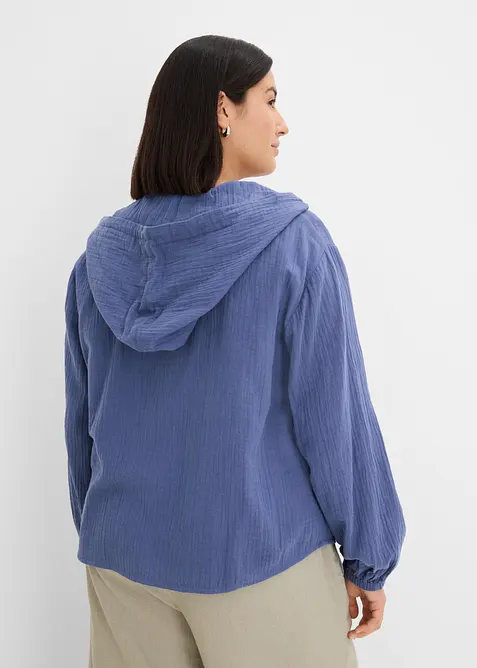Musselin-Hoodie aus reiner Baumwolle, bonprix