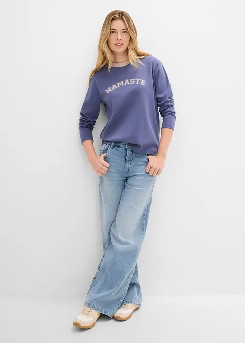 T-shirt manches longues en coton &eacute;pais, bonprix