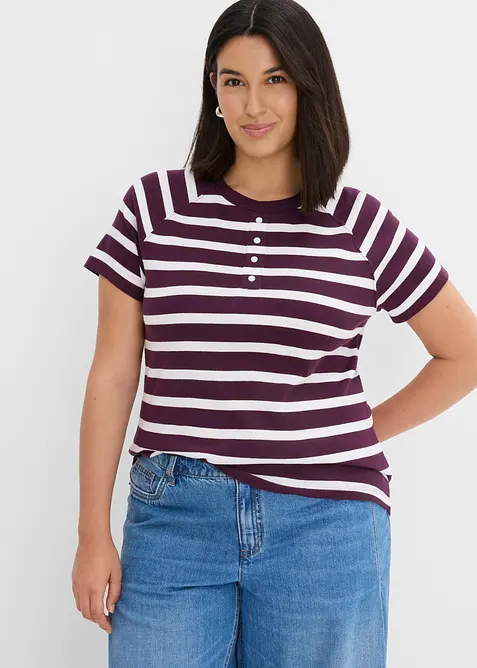 Lot de 2 T-shirts manches raglan, 100% coton, bonprix