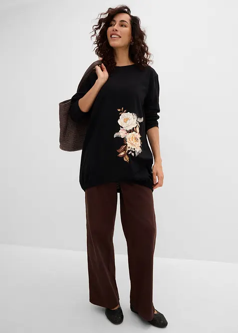 T-shirt long 100% coton, bonprix