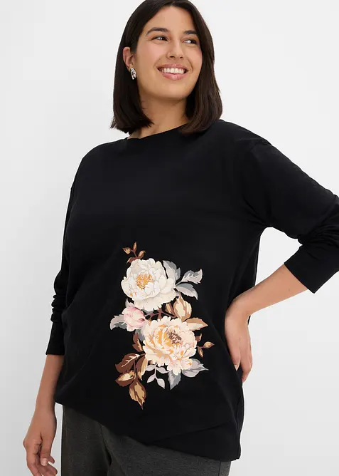T-shirt long 100% coton, bonprix