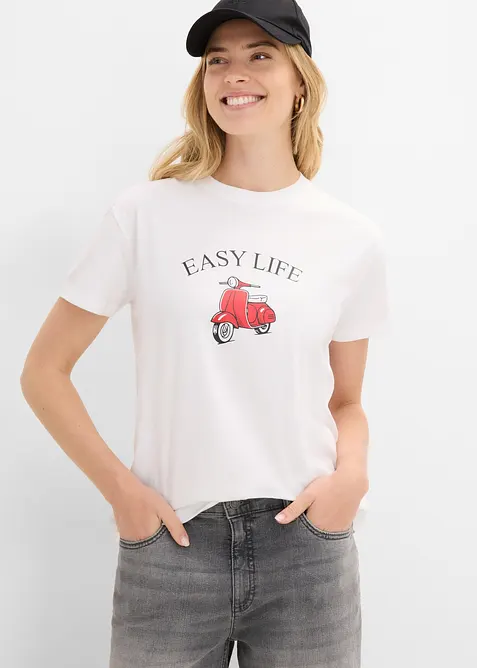 T-Shirt in lockerer Passform mit Baumwolle, bonprix