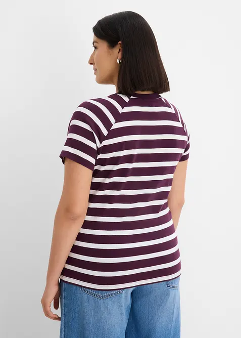 Lot de 2 T-shirts manches raglan, 100% coton, bonprix