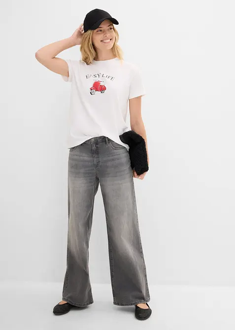 T-Shirt in lockerer Passform mit Baumwolle, bonprix