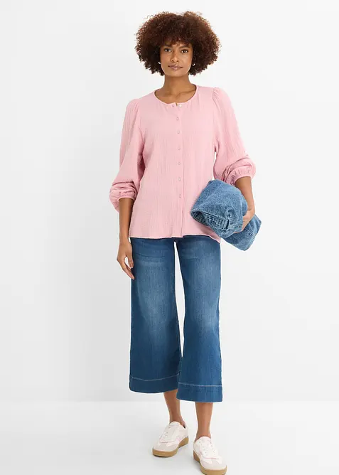 Oversize-Bluse aus softem Musselin, bonprix