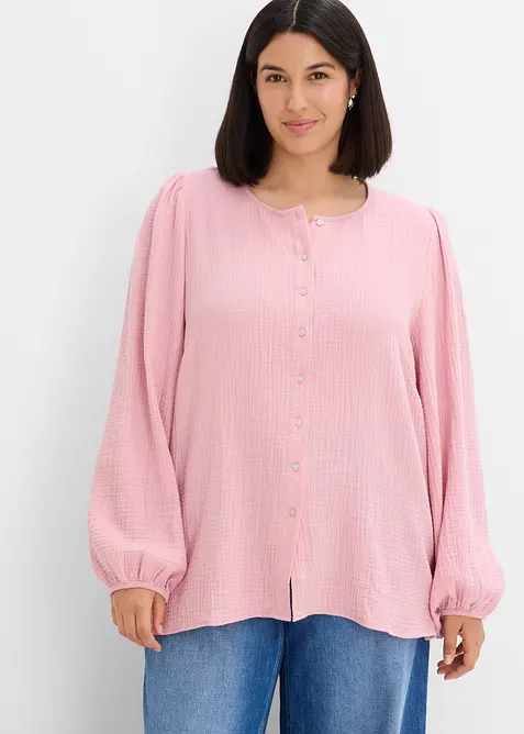 Oversize-Bluse aus softem Musselin, bonprix