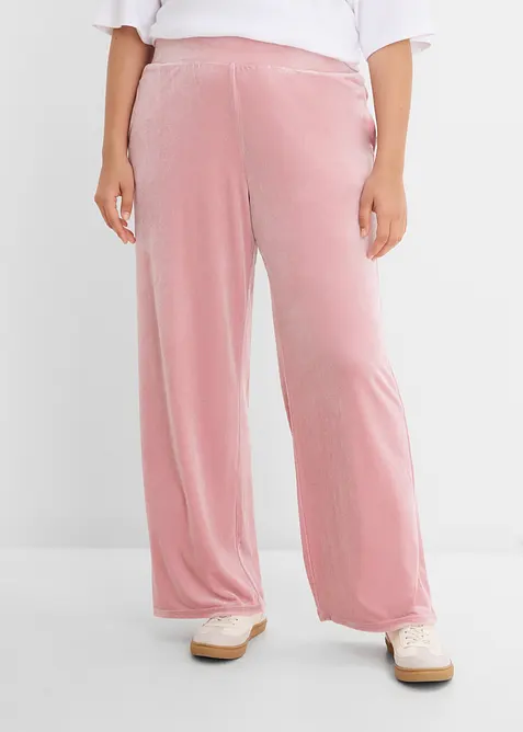 Pantalon en jersey velours, bonprix