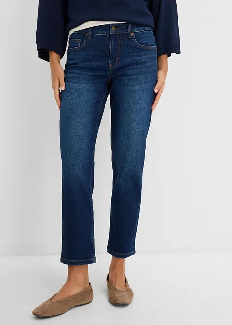 Jean droit, taille mi-haute, cropped, bonprix