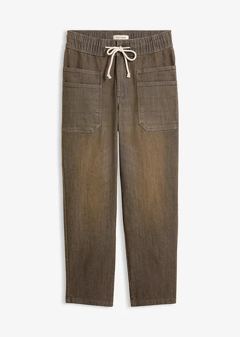 Straight-Jeans High Waist cropped, bonprix