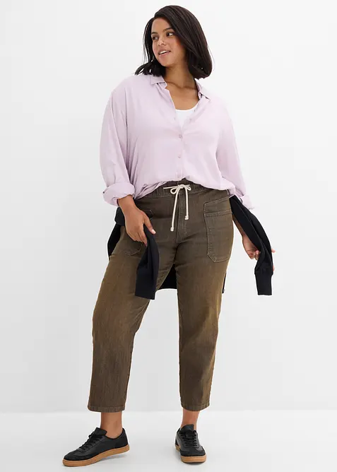 Jean droit raccourci, taille haute, bonprix