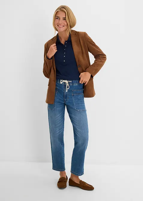 Straight-Jeans High Waist cropped, bonprix