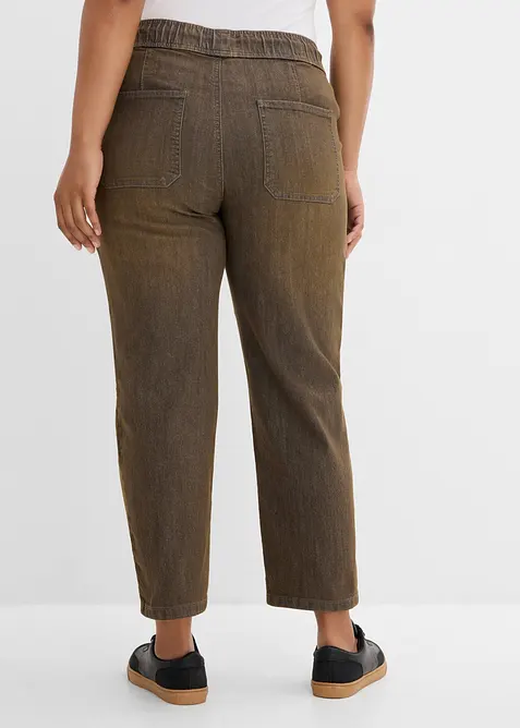 Jean droit raccourci, taille haute, bonprix